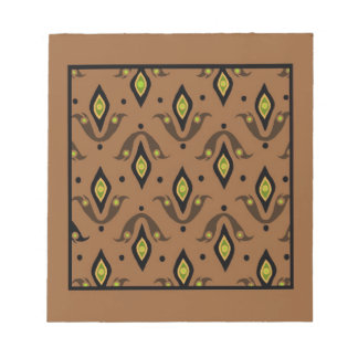 Notepad, Brown, Black, Green, Gold Pattern Notepad