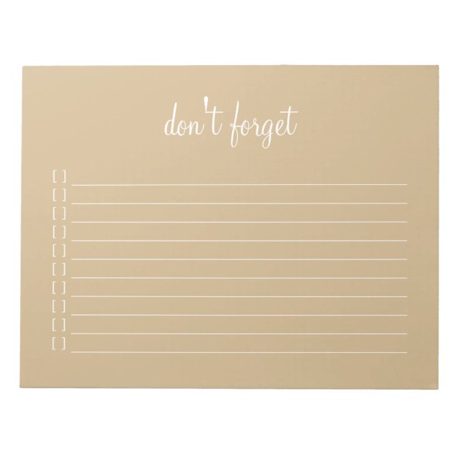 Notepad - don't forget bridal party (Front)