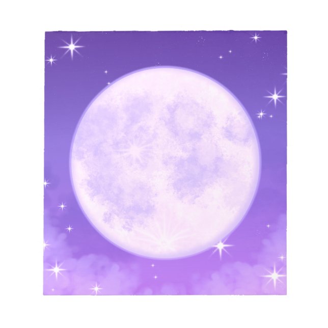 Notepad Full Moon Purple Stationery  (Front)