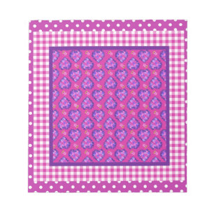 Notepad, Hearts and Flowers, Checks and Polka Dot Notepad