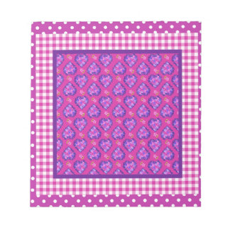 Notepad, Hearts and Flowers, Checks and Polka Dot Notepad