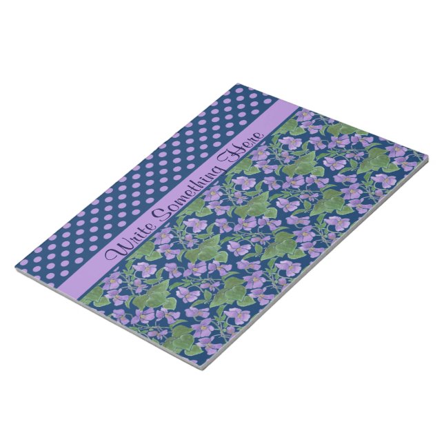 Notepad/Jotter: Violets, Polka Dots to Personalize Notepad (Angled)