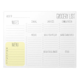 Notepad - Meal Planner Grocery List