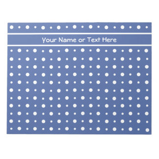 Notepad or Jotter, Dark Blue with White Polka Dots