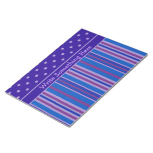 Notepad or Jotter: Personalize Stripes, Polkas