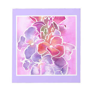 Notepad, Pink, Mauve, Blue Wallflowers Notepad