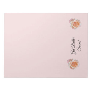 Notepad Pink Roses Get Better Soon Pink Paper