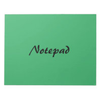 Notepad Printed sea green Background Business Exam