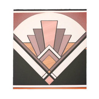 Notepad - Sangria Art Deco Fan Design