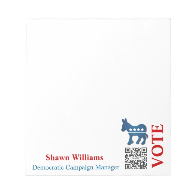 Notepad Template Donkey Democratic (Front)