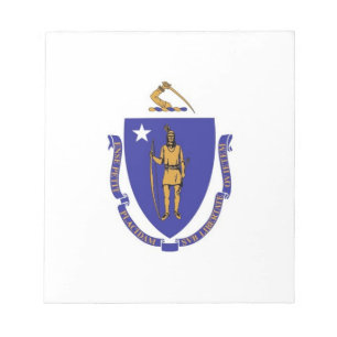 Notepad with Flag of Massachusetts State