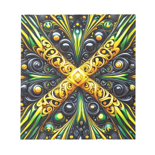 Notepad with Jamaican Colours Modern Design (Front)