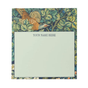 NOTEPAD WITH WILLIAM MORRIS "PHEASANT" DESIGN