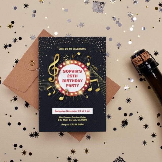 Notes and Clef Birthday Invitation (Creator Uploaded)