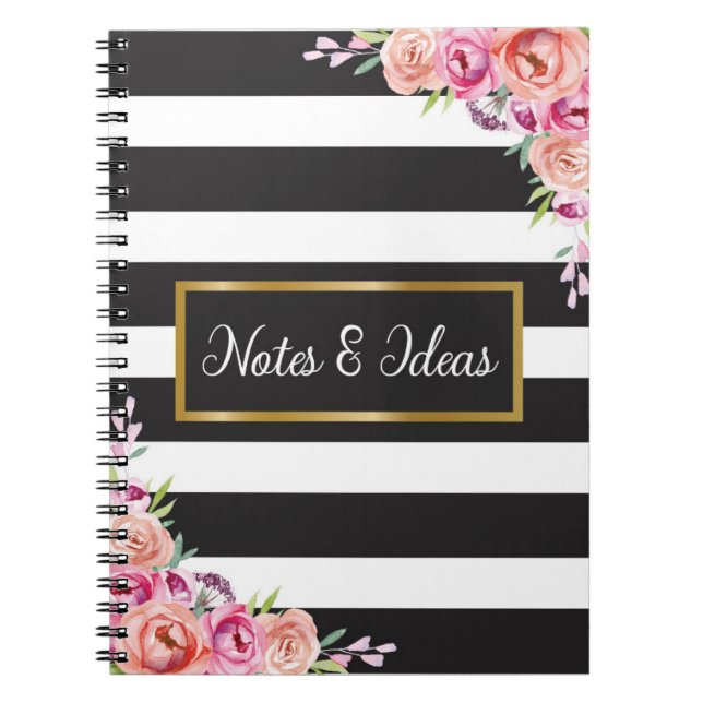 Notes and Ideas Spiral Journal with Lined Pages (Front)