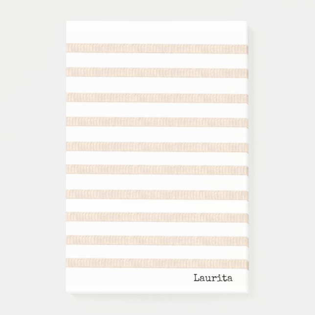 Notes Beige & White Stripe (Front)