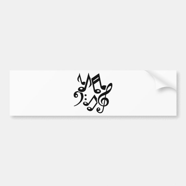 Notes classic music bumper sticker (Front)