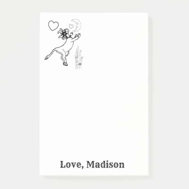 Notes Cow Grass Colouring Post it Note (Front)