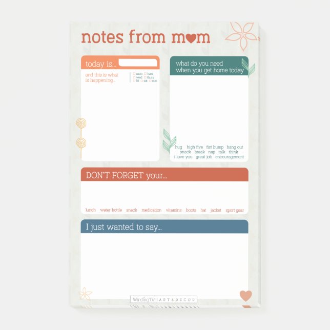 Notes from Mum Post It Notes (Front)