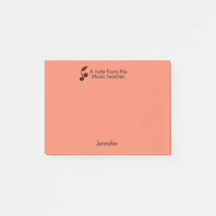 Notes from music teacher add name text music note
