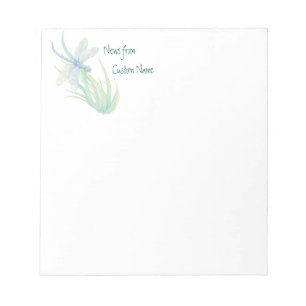 Notes From Watercolor Blue Green Dragonfly Art