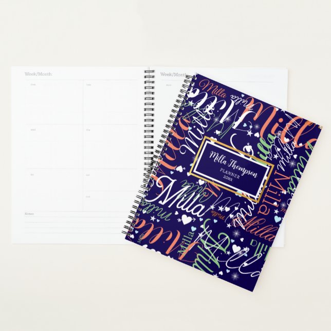 Notes Hearts and Stars Blue Planner (Display)