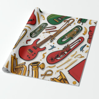 Notes & Instruments Musical Celebration Birthday Wrapping Paper