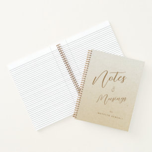 Notes & Musings Modern Script Monogram Gold Notebook