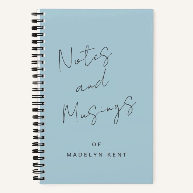 Notes & Musings Script Calligraphy Personalised Notebook (Front)