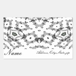 Notes of music_ rectangular sticker