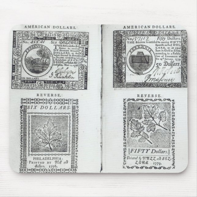 Notes of the Continental Currency Mouse Mat (Front)