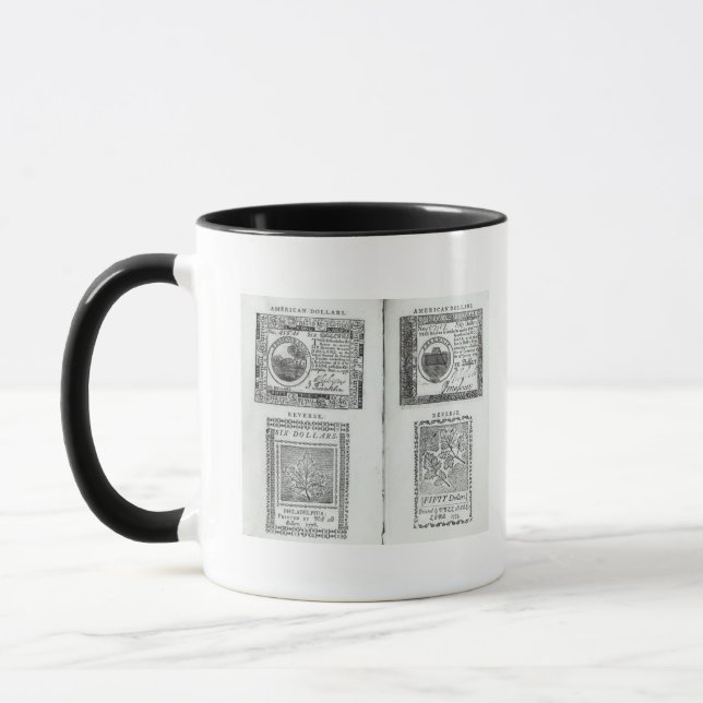 Notes of the Continental Currency Mug (Left)