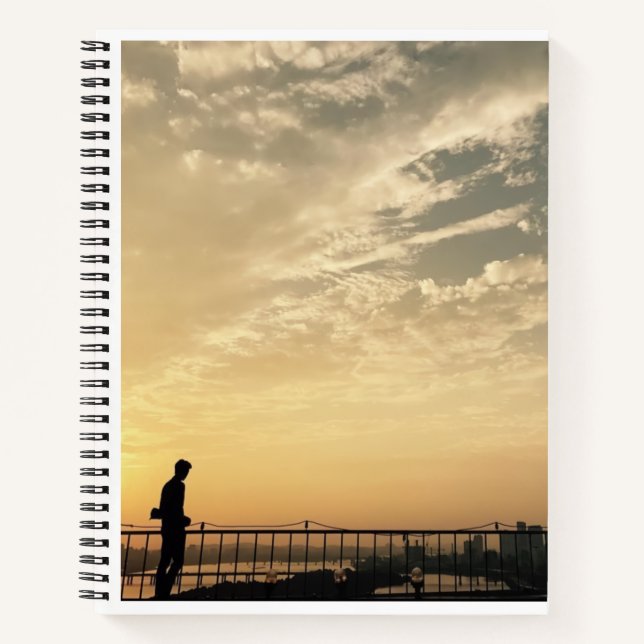  Notes on a sunset background Notebook (Front)