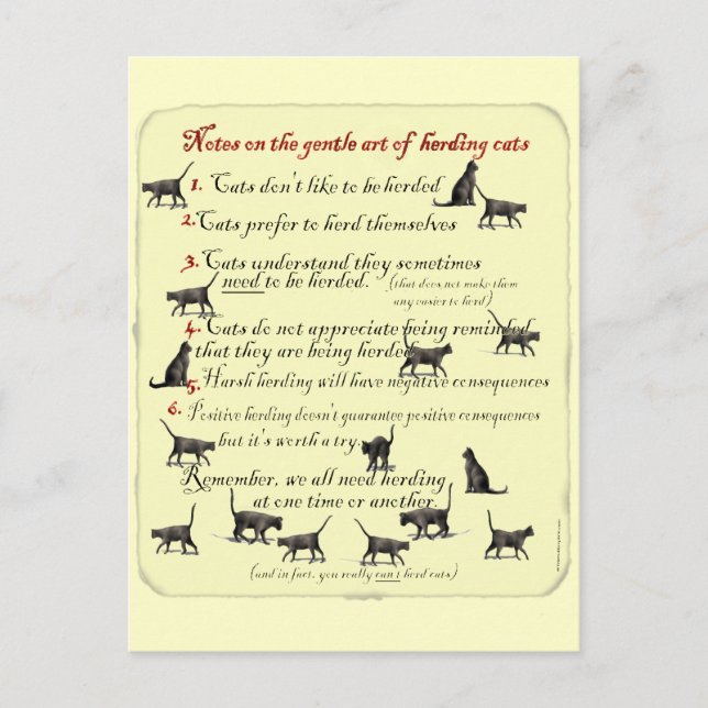 Notes on the Gentle Art of Herding Cats Postcard (Front)