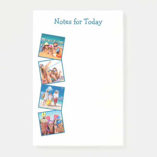 Notes Personalised Family Photo Collage Blue (Front)