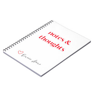 Notes & Thoughts Minimal Typography Notebook