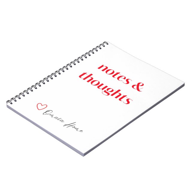 Notes & Thoughts Minimal Typography Notebook (Left Side)