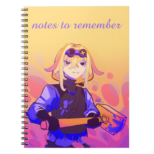 Notes to remember, anime, strong girl notebook (Front)