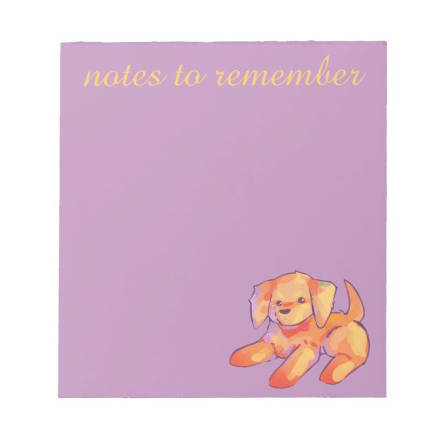 Notes to remember, golden retriever puppy (Front)