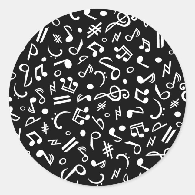 notes_wb classic round sticker (Front)