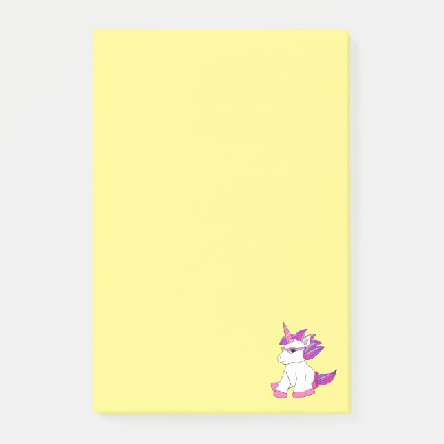 Notes with cute unicorn with glasses (Front)