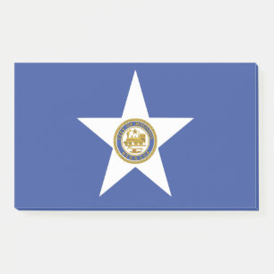 Notes with flag of Houston, USA