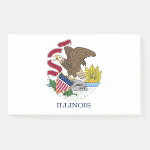Notes with flag of Illinois, USA