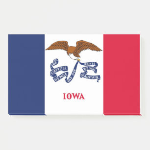 Notes with flag of Iowa, USA