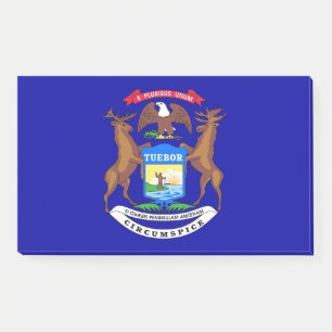 Notes with flag of Michigan, USA