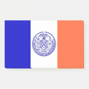 Notes with flag of New York City, USA