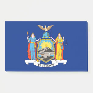 Notes with flag of New York, USA