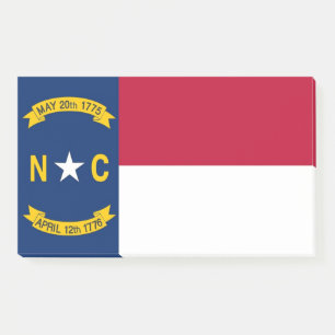 Notes with flag of North Carolina, USA