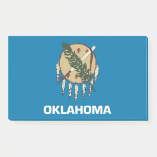 Notes with flag of Oklahoma State, USA