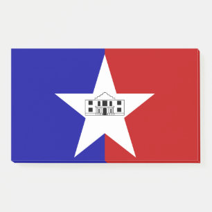 Notes with flag of San Antonio, USA